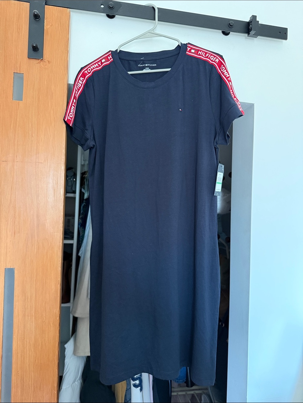 Tommy Hilfiger Navy Mini Dress with Red Logo Tape